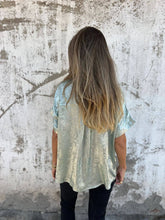 Load image into Gallery viewer, Smart Metallic Textured Button-down short sleeve blouse
