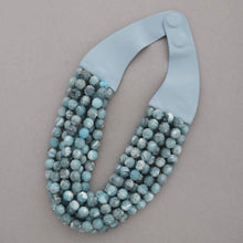 Load image into Gallery viewer, * CHUNKY BEADED LAYERED NECKLACE Faux leather neck magnetic
