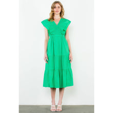 Load image into Gallery viewer, Ruffle Shoulder Tiered Floral Maxi Dress
