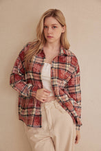 Load image into Gallery viewer, Oversized Plaid Shirt with Star Patches
