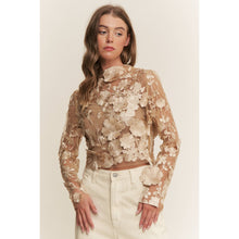 Load image into Gallery viewer, 3D FLOWER EMBROIDERY SLIM FIT CROP TOP
