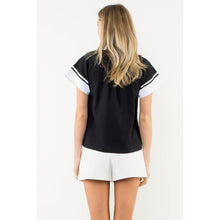 Load image into Gallery viewer, Contrast Trim Short Sleeve Top

