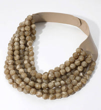 Load image into Gallery viewer, * CHUNKY BEADED LAYERED NECKLACE Faux leather neck magnetic
