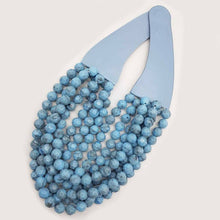 Load image into Gallery viewer, * CHUNKY BEADED LAYERED NECKLACE Faux leather neck magnetic
