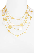 Load image into Gallery viewer, Chic Multi-Strand Coin &amp; Flat Pearl Statement Necklace
