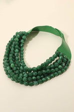 Load image into Gallery viewer, * CHUNKY BEADED LAYERED NECKLACE Faux leather neck magnetic
