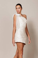 Load image into Gallery viewer, FLORAL BEADed DETAIL ONE SHOULDER MINI DRESS

