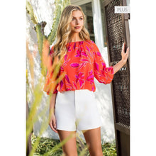 Load image into Gallery viewer, /Size XL/ Floral Puff Sleeve Pleated Blouse
