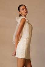 Load image into Gallery viewer, FLORAL BEADed DETAIL ONE SHOULDER MINI DRESS
