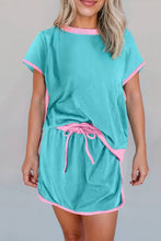 Load image into Gallery viewer, Colorblock Drop Shoulder T Shirt &amp; Skirt Set | S-XL
