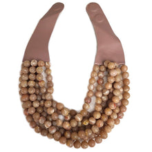 Load image into Gallery viewer, * CHUNKY BEADED LAYERED NECKLACE Faux leather neck magnetic
