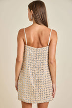 Load image into Gallery viewer, FLOWER SEQUIN EMBLISHED SLEEVELESS MINI DRESS
