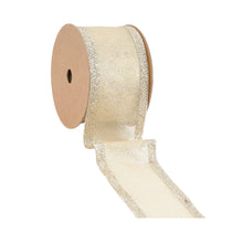 Load image into Gallery viewer, 2 1/2&quot; Wired Glitter Ribbon | Gold | 10 Yard Roll
