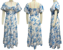 Load image into Gallery viewer, Puff off the shoulder twist floral prairie maxi dress
