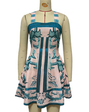 Load image into Gallery viewer, Cross Back Vintage Boho Print Slip Mini Dress
