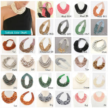 Load image into Gallery viewer, * CHUNKY BEADED LAYERED NECKLACE Faux leather neck magnetic
