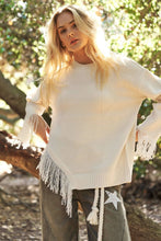 Load image into Gallery viewer, Oversize Round Neck Sweater with Fringe
