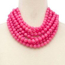 Load image into Gallery viewer, * CHUNKY BEADED LAYERED NECKLACE Faux leather neck magnetic
